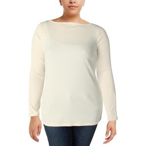 Ralph Lauren Plus Ribbed Long Sleeve Pullover